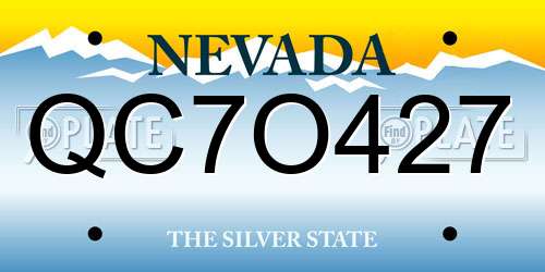 QC7O427 Nevada License Plate