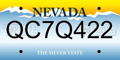 QC7Q422 Nevada License Plate