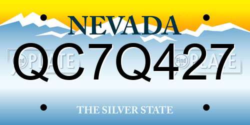 QC7Q427 Nevada License Plate