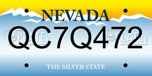 QC7Q472 Nevada License Plate