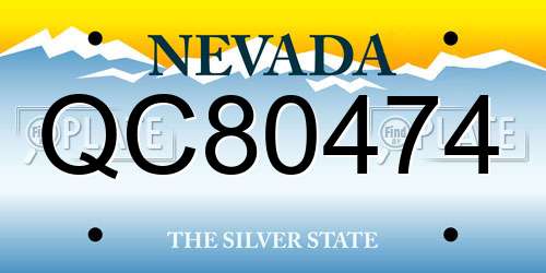 QC80474 Nevada License Plate