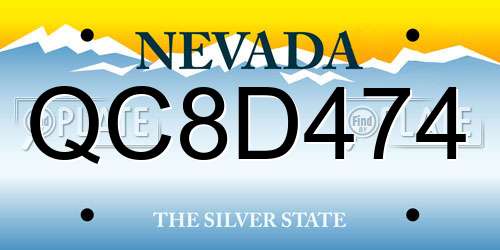 QC8D474 Nevada License Plate