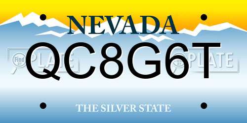 QC8G6T Nevada License Plate