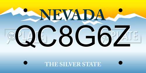 QC8G6Z Nevada License Plate