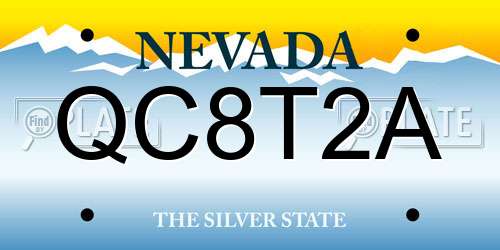 QC8T2A Nevada License Plate