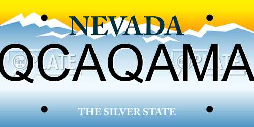 QCAQAMA Nevada License Plate