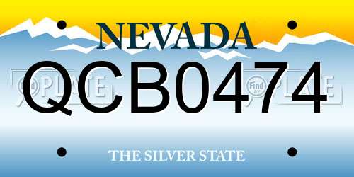 QCB0474 Nevada License Plate