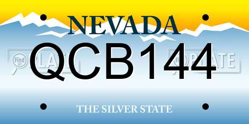 QCB144 Nevada License Plate