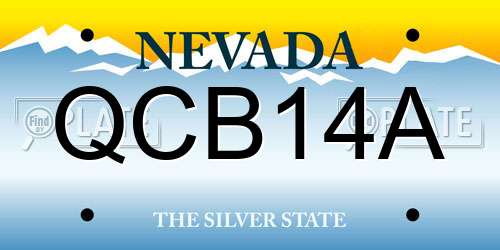 QCB14A Nevada License Plate