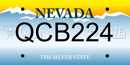 QCB224 Nevada License Plate