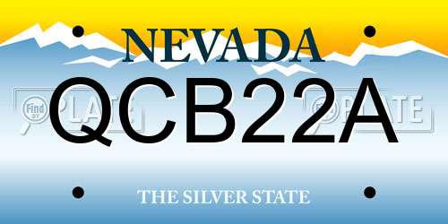 QCB22A Nevada License Plate