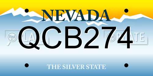 QCB274 Nevada License Plate