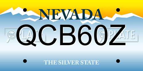 QCB60Z Nevada License Plate