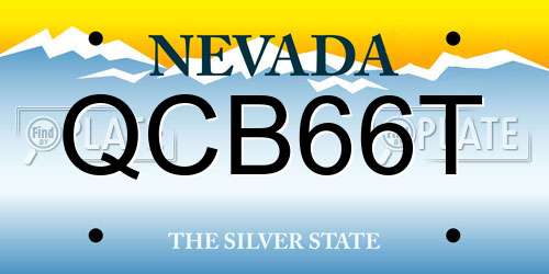 QCB66T Nevada License Plate