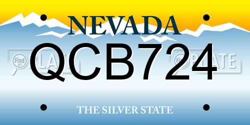 QCB724 Nevada License Plate