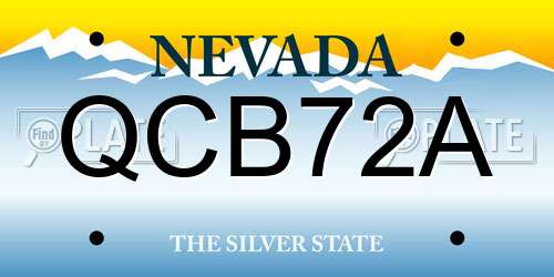 QCB72A Nevada License Plate