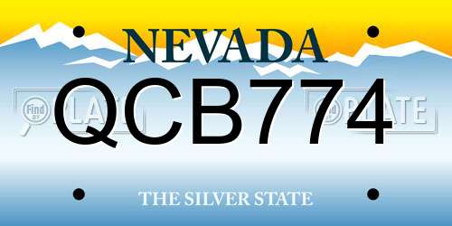 QCB774 Nevada License Plate