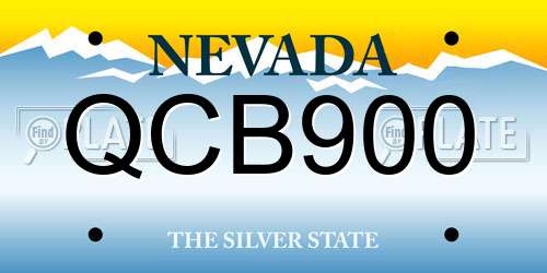 QCB900 Nevada License Plate