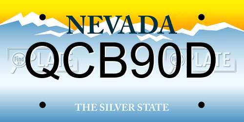 QCB90D Nevada License Plate