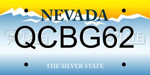 QCBG62 Nevada License Plate