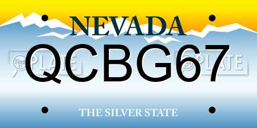 QCBG67 Nevada License Plate