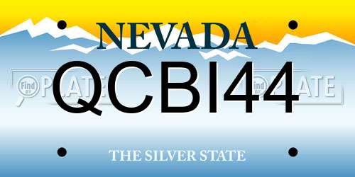 QCBI44 Nevada License Plate