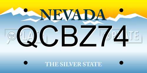 QCBZ74 Nevada License Plate