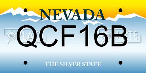 QCF16B Nevada License Plate