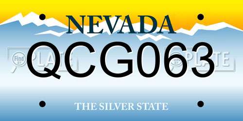 QCG063 Nevada License Plate