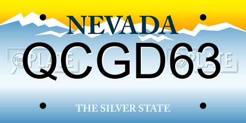 QCGD63 Nevada License Plate