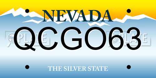 QCGO63 Nevada License Plate
