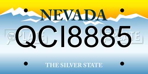 QCI8885 Nevada License Plate