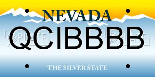 QCIBBBB Nevada License Plate