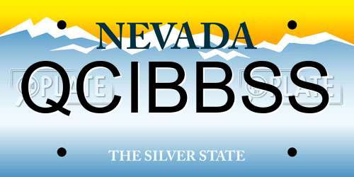 QCIBBSS Nevada License Plate