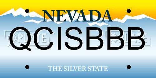 QCISBBB Nevada License Plate