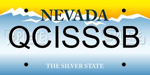 QCISSSB Nevada License Plate