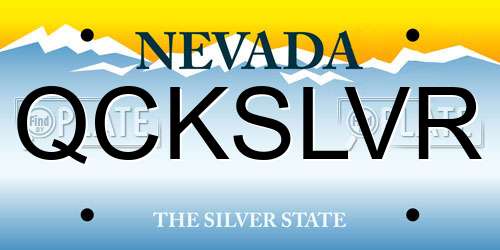 QCKSLVR Nevada License Plate
