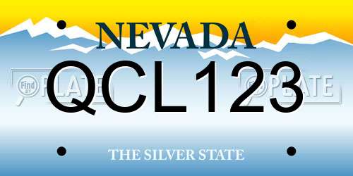 QCL123 Nevada License Plate