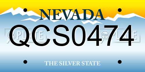 QCS0474 Nevada License Plate