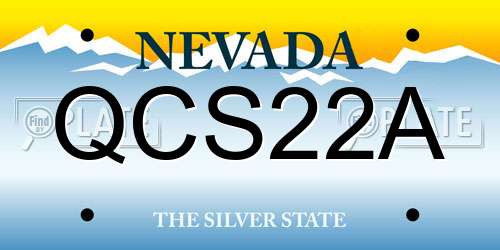 QCS22A Nevada License Plate