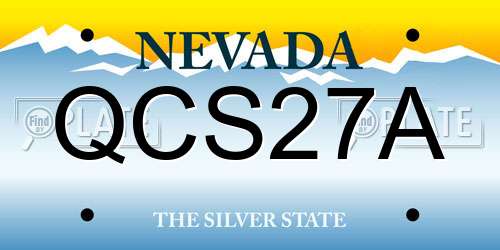 QCS27A Nevada License Plate