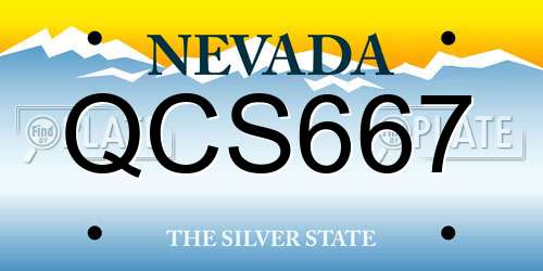 QCS667 Nevada License Plate
