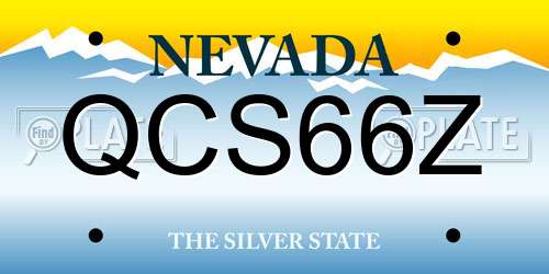 QCS66Z Nevada License Plate