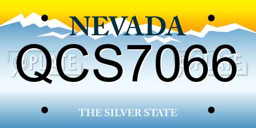 QCS7066 Nevada License Plate