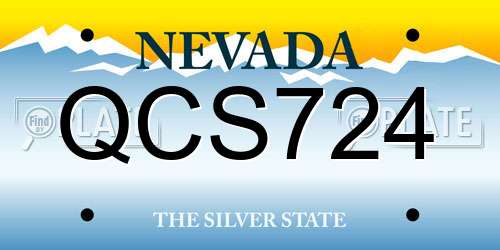 QCS724 Nevada License Plate