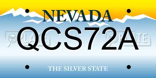QCS72A Nevada License Plate