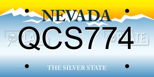 QCS774 Nevada License Plate