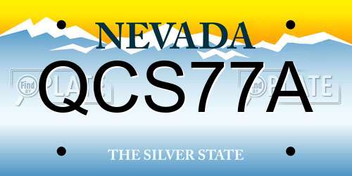 QCS77A Nevada License Plate