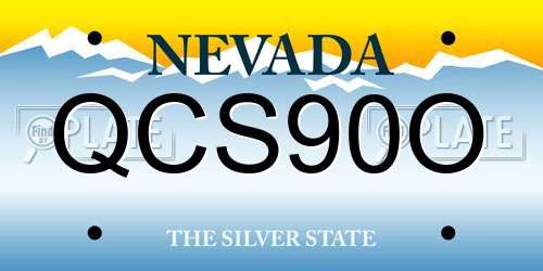 QCS90O Nevada License Plate