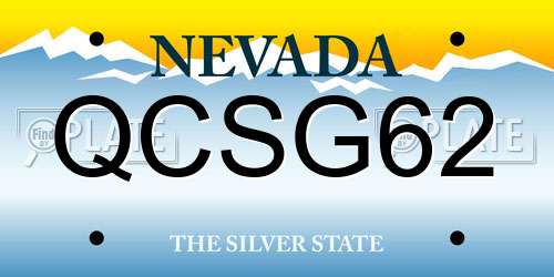 QCSG62 Nevada License Plate
